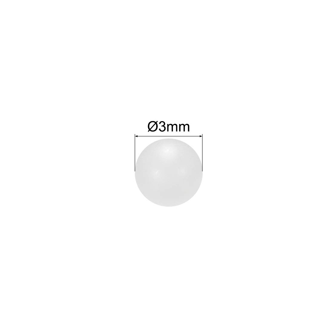 sourcing map 3mm PP Solid Plastic Balls, Precision Bearing Ball 300pcs, 3mm 300Qty - Image 2