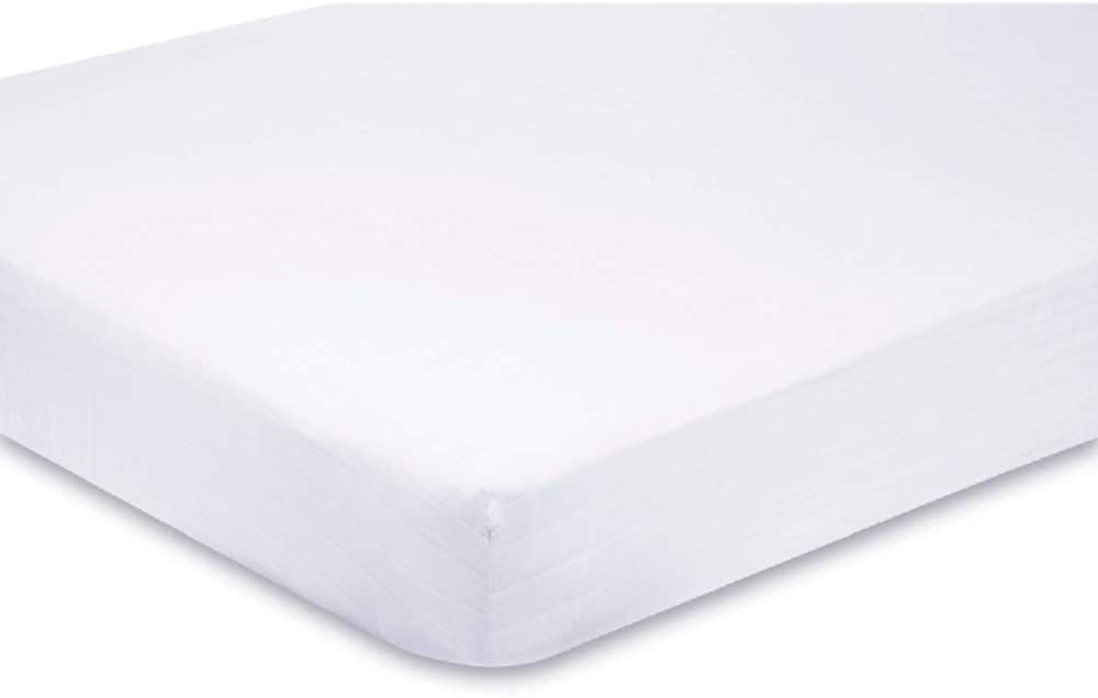 Sasma Home - 2 x Cot Fitted Sheets 120x60cm - 100% Cotton, Soft breathable baby cot sheets (White), 60x120 cm (Pack of 2)