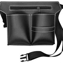 Hairdressing Pouch Belt Professional Multifunction Makeup Tool Bag Salon Holster Hair Scissors Kit Bag Shears Brushes Storage (Black)