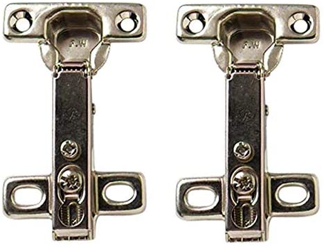 Merriway BH01763 (2 Pcs) Slide-On Kitchen Cabinet Wardrobe Hinges, Cruciform Plate Zinc Plated, Full Overlay 26mm 95 Degree