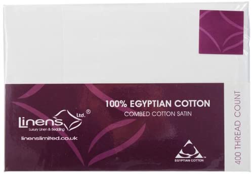 Linens Limited 100% Egyptian Cotton 400 Thread Count Housewife Pillow Cases, White, Pair, 50 x 75 cm - Image 3