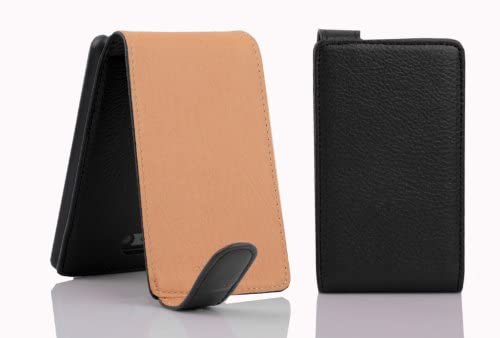 Cadorabo Case works with Nokia Lumia 820 in OXIDE BLACK - Flip Style Case made of Structured Faux Leather - Wallet Etui Cover Pouch PU Leather Flip - Image 2