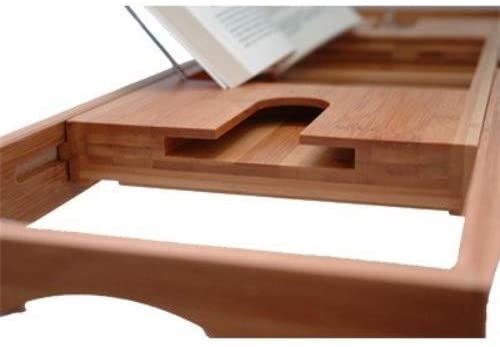 Zeller 13606 Bamboo/Metal Chromed Bathtub Tray, Wood, 70-105 x 22 x 4 cm, 28 x 28 x 13 cm - Image 4