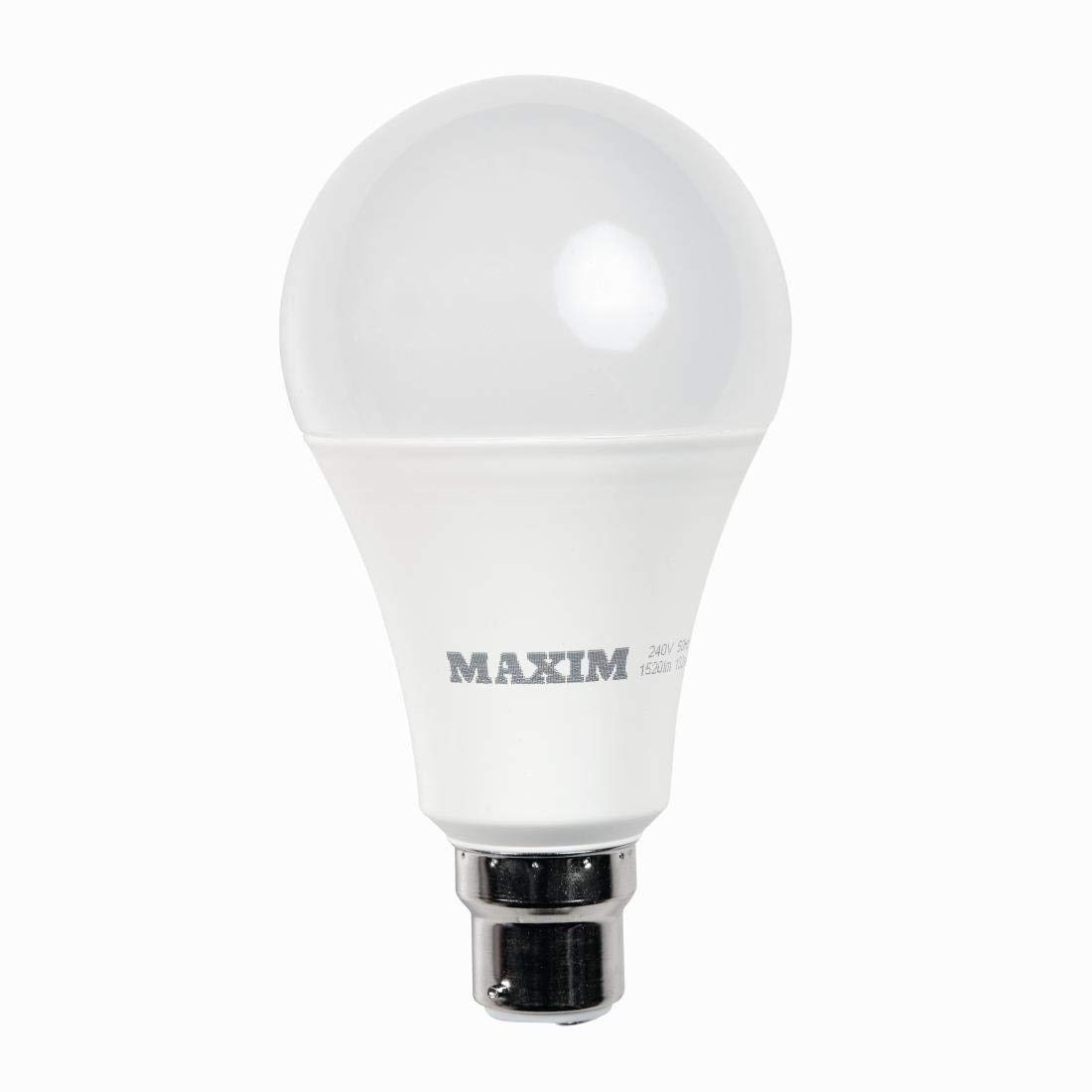 Maxim LED GLS Bayonet Cap (Daylight White) - 16watt (100watt) (Pack 10), 100MLGBCDL5X10, Day Light, 60MM