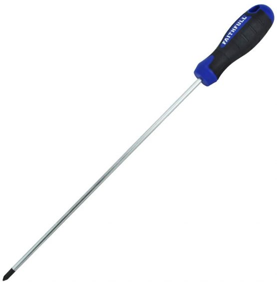 Faithfull SDPZ2L 2 x 250mm Pozidriv Soft Grip Screwdriver Long Reach