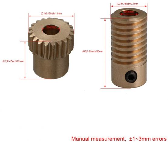 CNBTR 5mm Bore Hole Diameter Brass Gear Shaft & 20 T Wheel 0.5 Modulus Set Drive Gear Box Shaft - Image 4