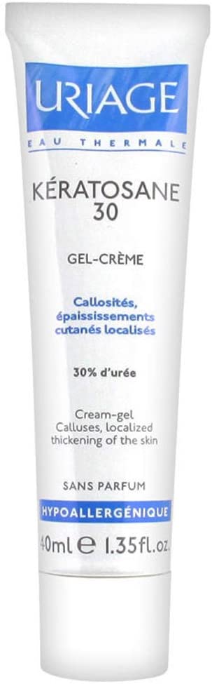Uriage Keratosane 30 - Concentrated Gel-Cream for Rough Bumpy Skin, Ingrown Hairs, Keratosis Pilaris - 30% Urea - Fragrance-Free - 40ml