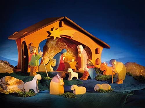 Ostheimer 6020 - Nativity Set (13 pieces), Brown - Image 3