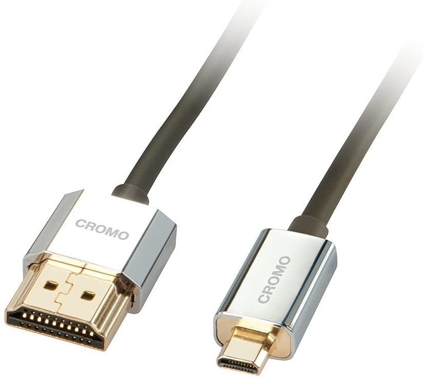 Lindy 0.5m CROMO Slimline High Speed HDMI to Micro HDMI 2.0 Cable with Ethernet