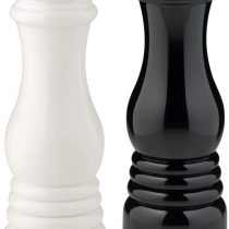 Le Creuset Classic Adjustable Salt & Pepper Mill Set, Chip-resistant ABS Plastic, Anti-Corrosion, 40g, Black and White