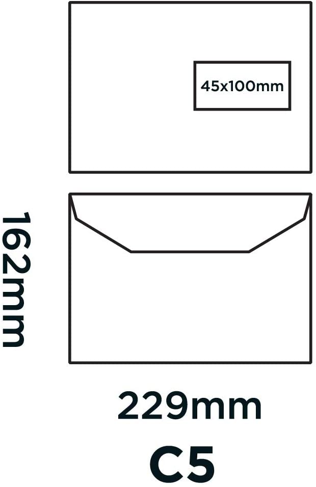 Blake Purely Everyday C5 162 x 229 mm 90 gsm Gummed Mailer Right Hand Window Envelopes (444RH) White - Pack of 500 - Image 2
