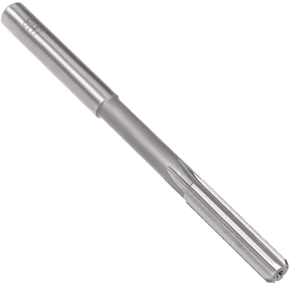 sourcing map Chucking Reamer 8mm, H7 HSS Lathe Machine Reamer 6 Straight Flutes, Round Shank Milling Cutting Tool