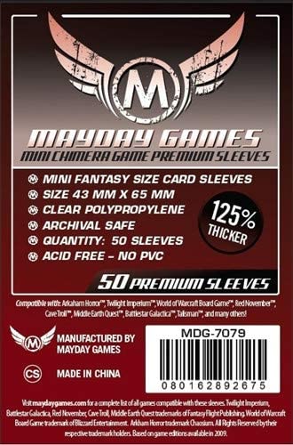 Mayday Games 43 x 65 mm SLEEVES Mini Chimera USA Premium Card Game (Pack of 50), Getaway Solids, Small