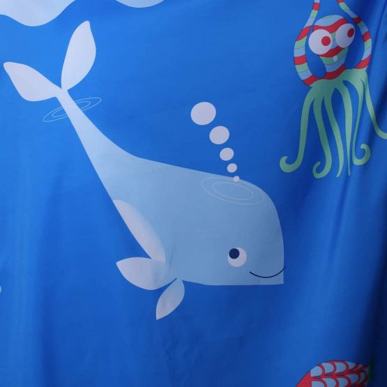 KaHot Haircut Salon Hairdressing Cape for Kids Child Styling Polyester Smock Cover Waterproof Shampoo & Cutting Household Capes with Snap Closure,37"×51" (Whale) - Image 2
