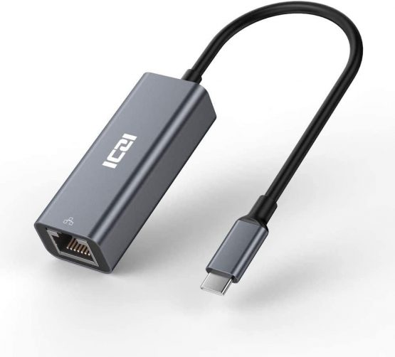 ICZI USB C to Ethernet Adapter, USBC 3.1 Type C (Thunderbolt 3) to RJ45 Gigabit Ethernet LAN Network Aluminum Adaptor for MacBook Pro, iPad Pro, XPS 13, Chromebook, Surface Book 2, Samsung Tabs