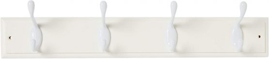 keypak 4-Hook Wall-Mounted Coat Rack, White - Image 2