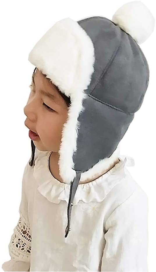 Faxianther Infants Winter Thermal Windproof Ushanka Russian Hat with Ear Flap Warm Cozy Plush Travel Outdoor Full Hood Hat Skull Cap Earflap Trapper Hats for Baby Girls Boys Toddlers - Image 2