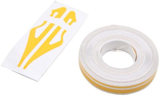 Sourcingmap 12mm Vinyl Striping Stripe Double Line Tape Car Decal Sticker Yellow