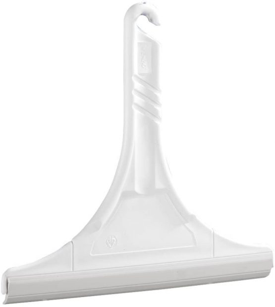 WENKO Bathroom Squeegee, Polypropylene, White, 23.5 x 24.5 x 0.1 cm