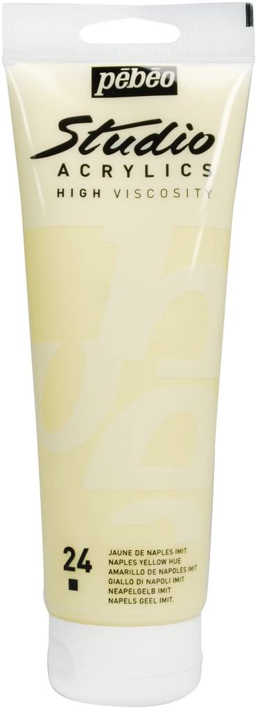 Pébéo - Studio Acrylics Fine Acrylic - Acrylic Paint - Yellow Acrylic - Naples Yellow Hue, 250 ml, 250 ml (Pack of 1)