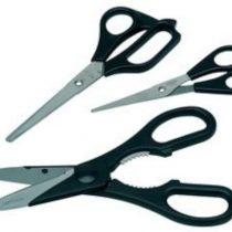Culinare C33001 3 Piece Scissor Set | Black | Stainless Steel | 140mm/180mm/200mm | Multi-Purpose Scissors | Heavy Duty Kitchen Scissors/Herb Scissors/Embroidery/Everyday | Dishwasher Safe
