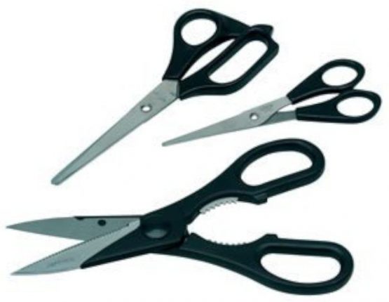 Culinare C33001 3 Piece Scissor Set | Black | Stainless Steel | 140mm/180mm/200mm | Multi-Purpose Scissors | Heavy Duty Kitchen Scissors/Herb Scissors/Embroidery/Everyday | Dishwasher Safe