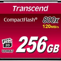 Transcend 256GB CompactFlash 800 Memory Card, Up to 120/60 MB/s, Supports High-Speed Ultra DMA Transfer Mode 7, Ideal for Ultra-High Resolution Full HD and 3D Video Recording TS256GCF800