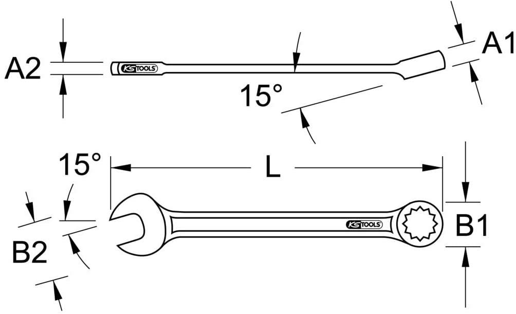 KS Tools 517.061 10mm Combination Spanner Offset, Silber - Image 2