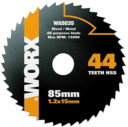 WORX WA5035 85mm 44T HSS Blade, Black, 85 mm. 44 Zähne