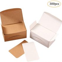 300 PCS Blank Craft Paper Kraft Cards Business Card, for DIY Graffiti Small Notepads Memo Business Cards Christmas Day Valentine's Day DIY Gift Card Brown + White, 8 * 4.5CM