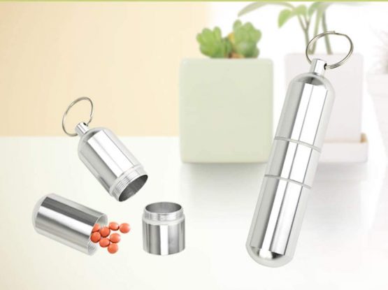 Deolven Cigarettes Pocket Case,Mini Aluminum Alloy Cigarette Cases Round Cigarette Box Portable Toothpick Holder with Key Chain for Car Travelling Outdoor Smokers Silver 3 Splits - Image 2