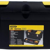 STANLEY Toolbox with Metal Latch, 2 Lid Organisers Portable Tote Tray for Tools and Small Parts, 24 Inch, 1-92-067