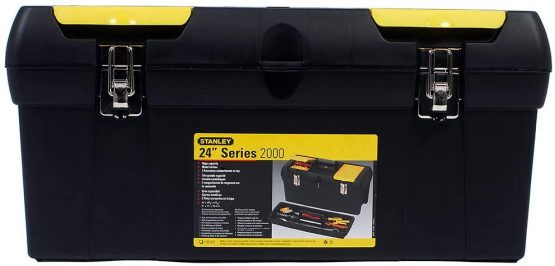 STANLEY Toolbox with Metal Latch, 2 Lid Organisers Portable Tote Tray for Tools and Small Parts, 24 Inch, 1-92-067