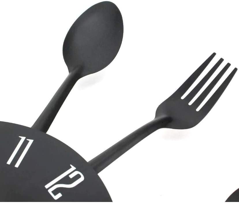 Timelike 3D Removable Modern Creative Cutlery Kitchen Spoon Fork Wall Clock Mirror Wall Decal Wall Sticker Room Home Decoration - Image 2