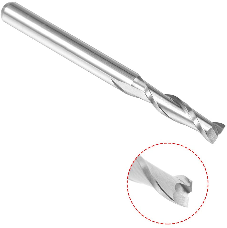 sourcingmap 5PCS 1/8" Shank 3.0mm x 12mm Carbide End Mill CNC Router Bits 2 Flute Milling Bit for Acrylic PVC MDF Wood - Image 2