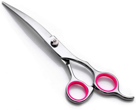 AILOVA Curved Dog Scissors, Pet Gromming Curved Scissors 6" Stainless Steel Dog Cat Cutting Hair Scissors Down Curved Scissors