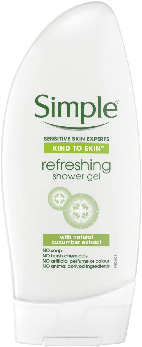 Simple Kind to Skin Refreshing Shower Gel 250ml - Pack of 4, 250 ml (Pack of 4) - Image 2