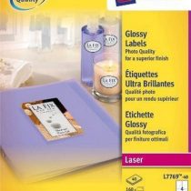 Avery L7769-40 Self-Adhesive Glossy Labels, 4 Labels Per A4 Sheet