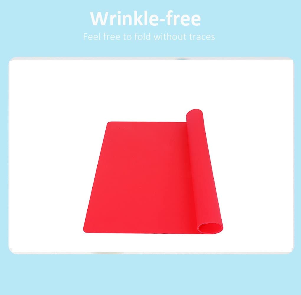 JingU Silicone Waterproof Baking Placemat, Non Stick Hot Mat, Soft Mat for Baby Kids & Children (40x30cm) (Red, 2 Pack) - Image 4