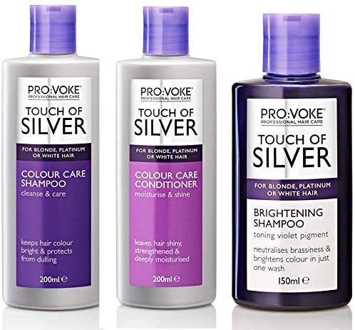 Set of 3 Touch Of Silver products: Silver Daily Maintenance shampoo, 200 ml, Daily Nourish conditioner, 200 ml