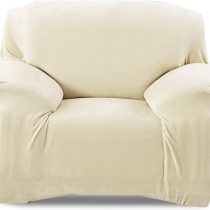 PETCUTE Elastic armchair covers thick couch cover sofa slipcovers velvet strethcy armchair cover Beige