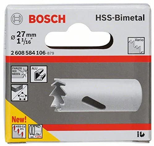 Bosch Professional 1x Hole Saw HSS Bi-metal for standard adapter (for various materials diameter 27 mm, Accessory Rotary Drill) - Image 2
