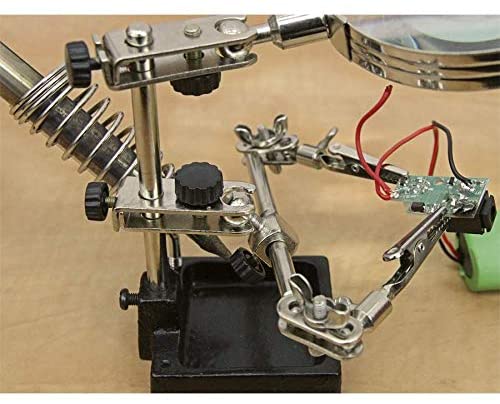 Sealey Sd150H Mini Robot Soldering Stand with Magnifier and Iron Holder, Silver - Image 4