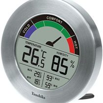 Youshiko LCD Digital Thermo-Hygrometer, Indoor Weather Thermometer Hygrometer Gauge, Monitor Temperature and Humidity Meter for Home Office Comfort, Min/Max Records (24 Hour Auto Reset)