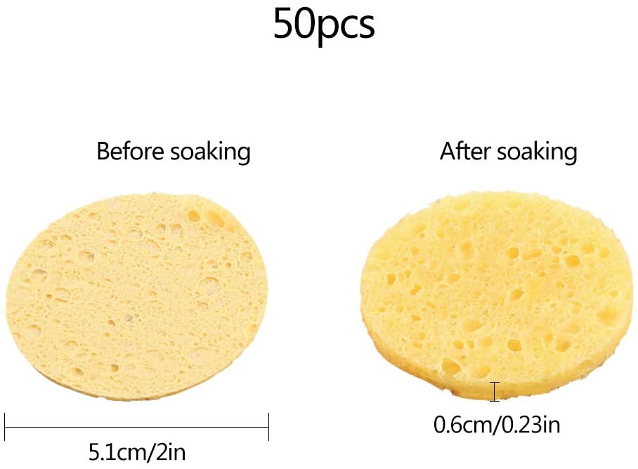 Compressed Facial Sponges Natural Cellulose Odorless Face Sponge