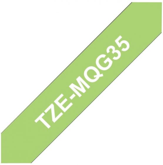 Brother TZe-MQG35 Labelling Tape Cassette, White on Matt Lime Green, 12 mm (W) x 5 m (L), Laminated, Brother Genuine Supplies - Image 2
