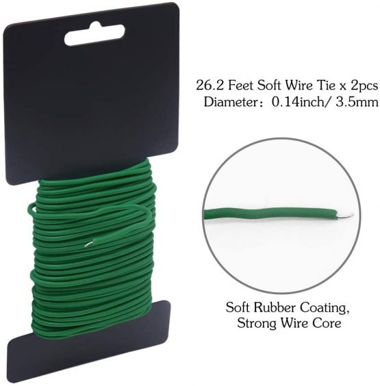 Shintop Garden Plant Ties, Garden Wire for Climbing Plants Heavy Duty Green Wire for Gardening, Home, Office (2pcs, 26.2 Feet) - Image 2