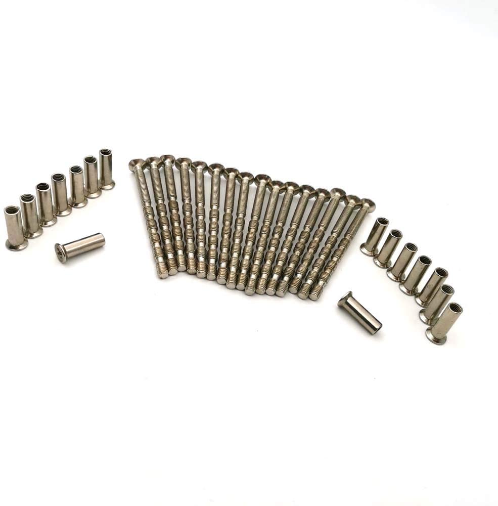 M4 Door Handle Screws Bolt Connecting Fixing for Handles,Escutcheons,Rose, Door Lock,Knob and Others(Nickel Color) 16Pieces