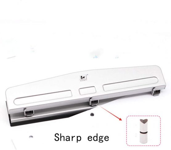 Reduced Effort Three-Hole Punch,，Desktop Hole Punch, Hole Puncher, 12 Sheet Punch Capacity, Silver - Image 4