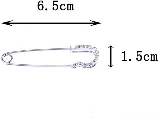 Healifty 10pcs Women Crystal Safety Pin Large Brooch Rhinestone Pins Decorative Jewelry Pins for Hats Clothes Pants Dress Sweaters - Image 4